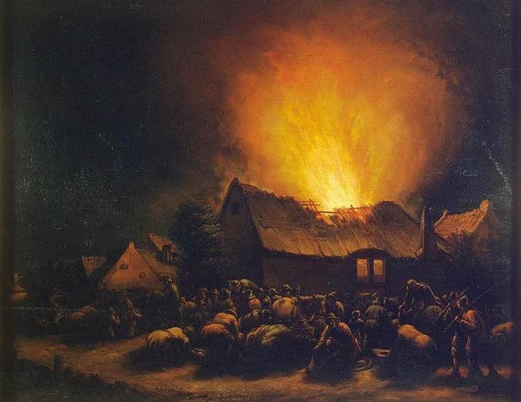 Egbert van der Poel Fire in a Village